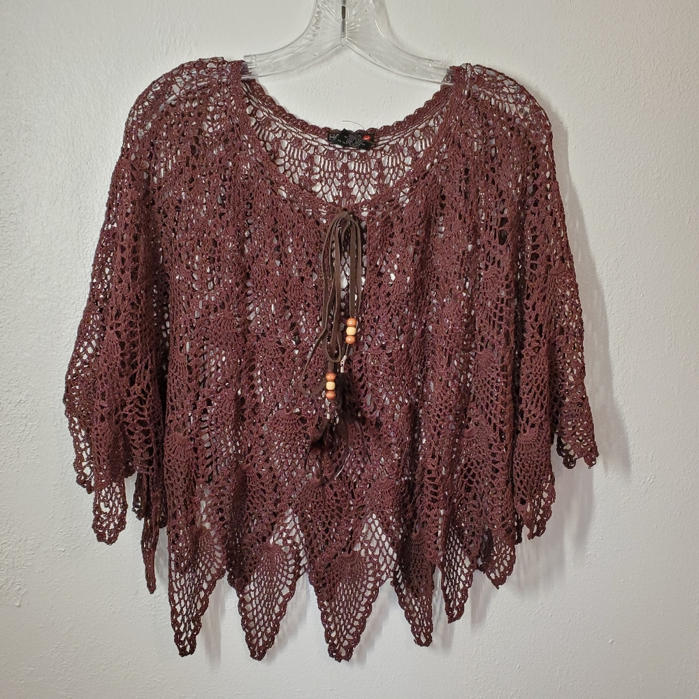 Hot Kiss, Hobo Crochet Chawl. One Size. Beautiful